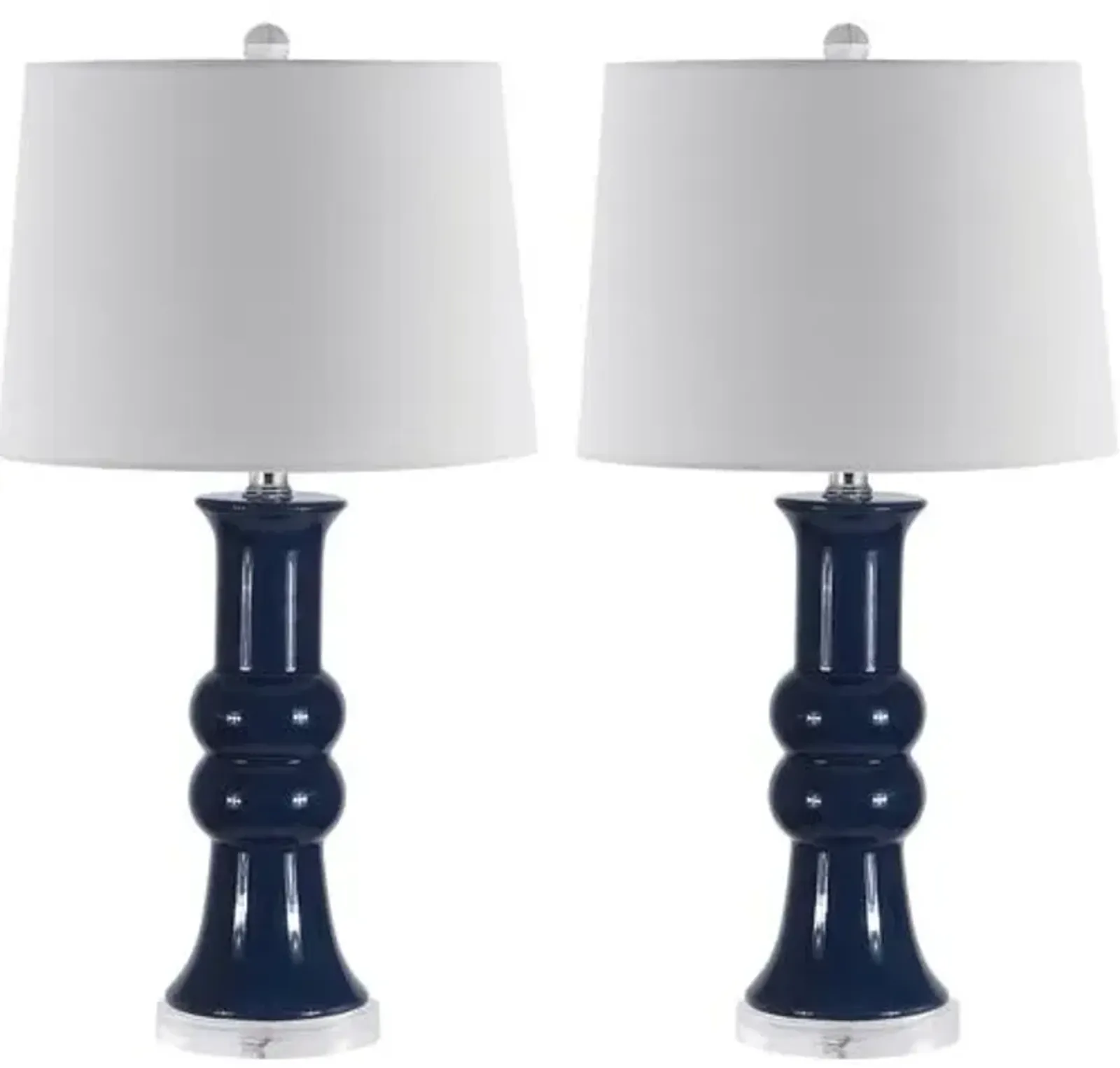 Set of 2 Lexi Ceramic Table Lamps - Navy Blue