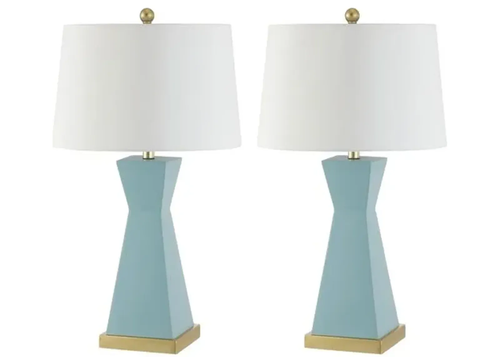 Set of 2 Ollie Table Lamps - Blue/Gold