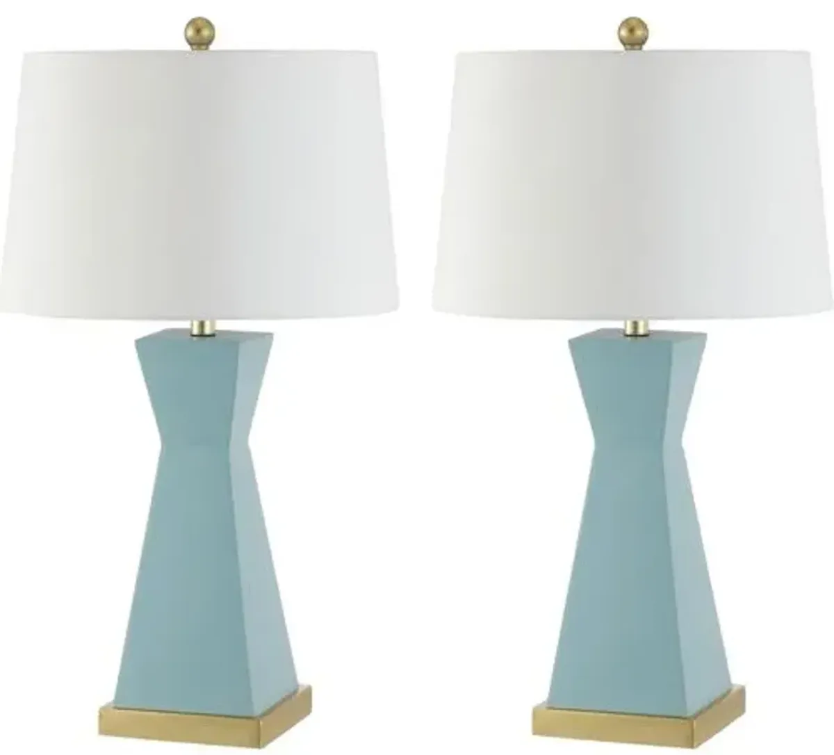 Set of 2 Ollie Table Lamps - Blue/Gold