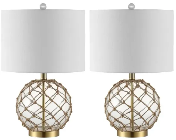 Set of 2 Gabby Glass Table Lamps - Natural Rope