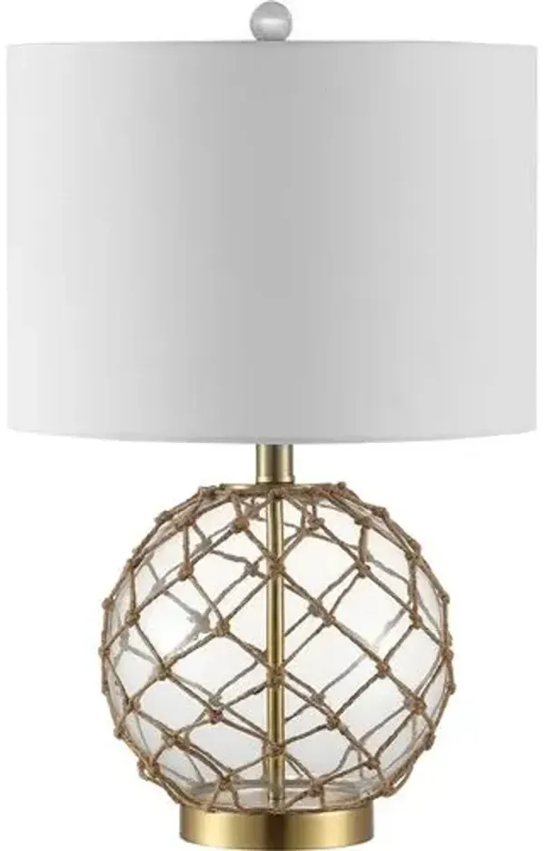 Set of 2 Gabby Glass Table Lamps - Natural Rope