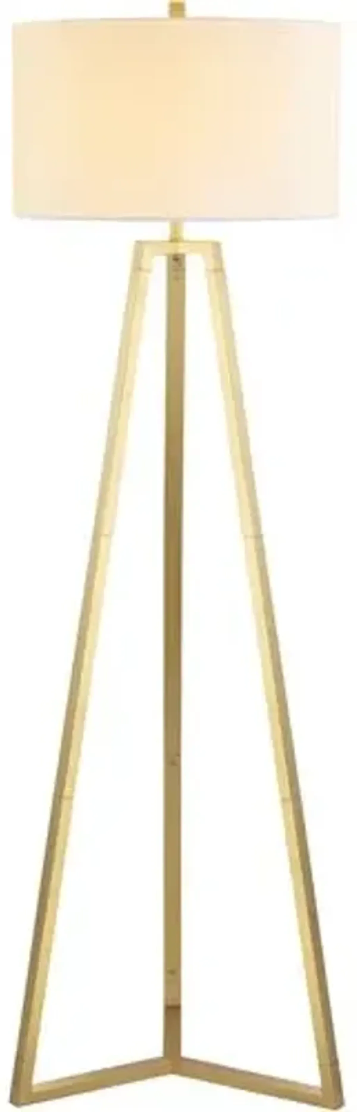 Dakota Metal Tripod Floor Lamp - Gold/White