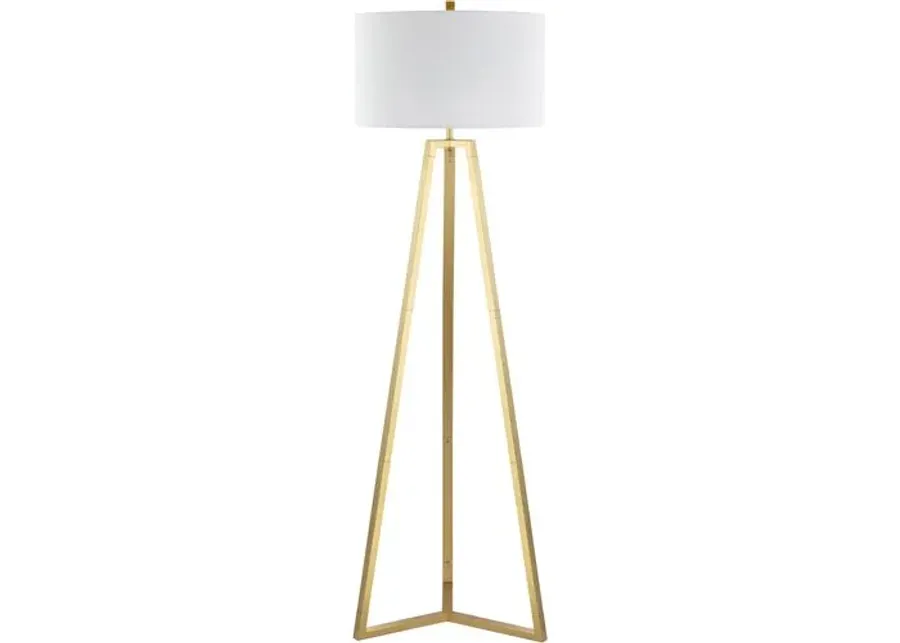 Dakota Metal Tripod Floor Lamp - Gold/White