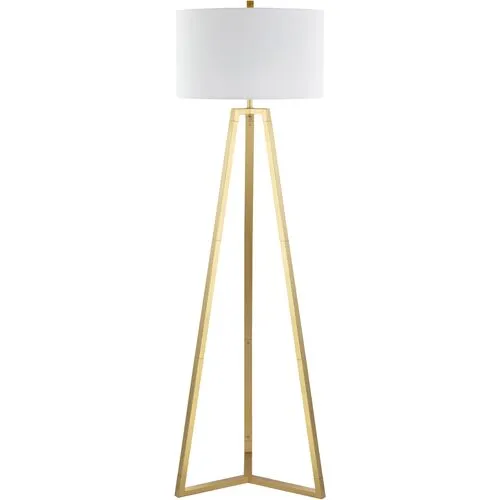 Dakota Metal Tripod Floor Lamp - Gold/White