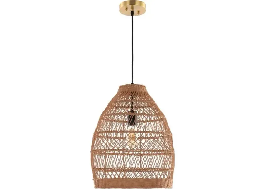 Elisa Woven Pendant - Natural Rattan - Brown