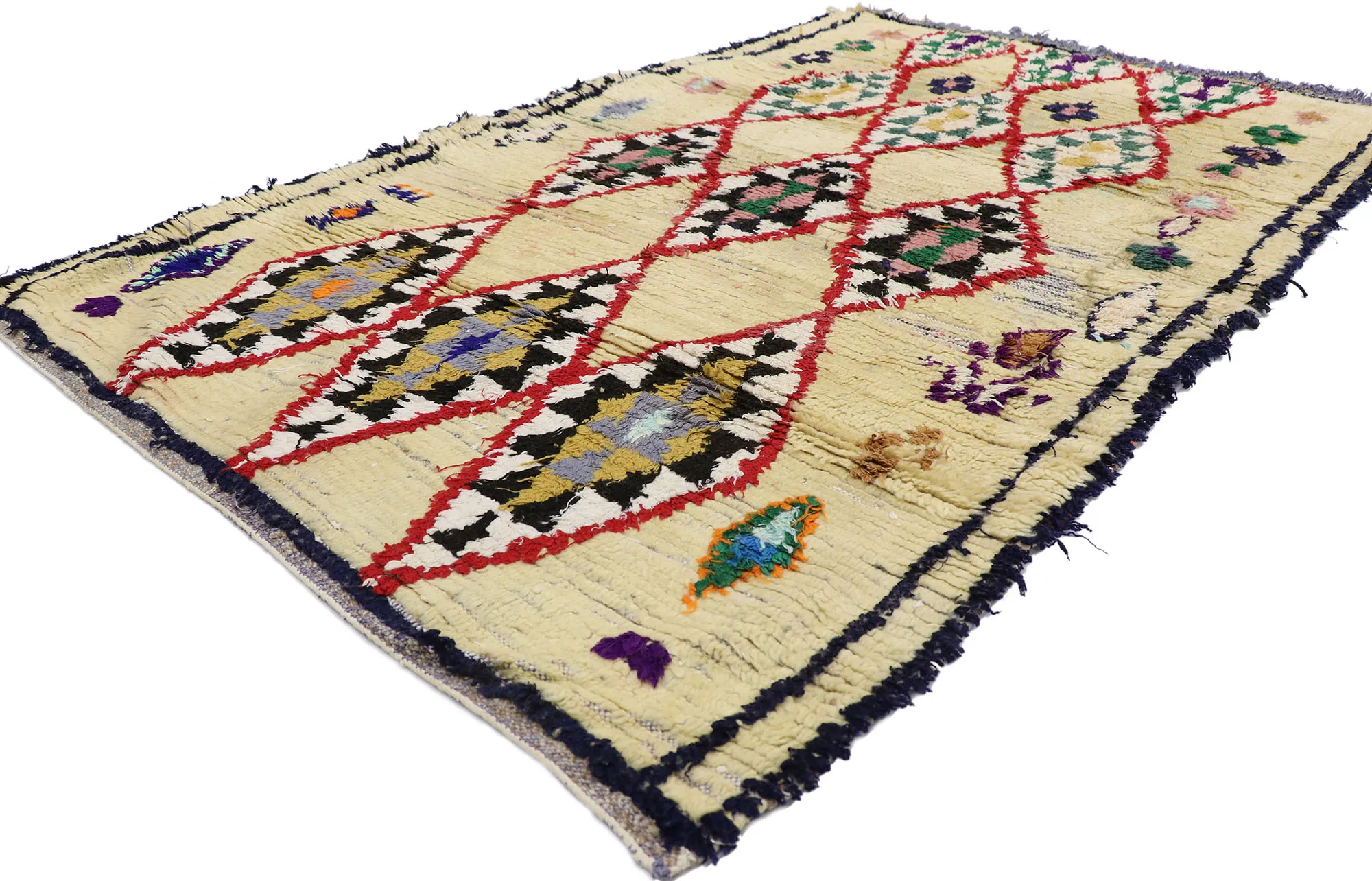 Moroccan Azilal Rug - 3'11 x 6'04 - Esmaili Rugs & Antiques - Beige - Beige