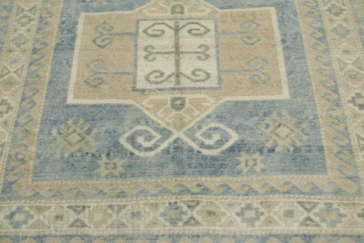 Vintage Turkish Oushak Rug - 4'5 x 6'7 - Esmaili Rugs & Antiques - Blue - Blue