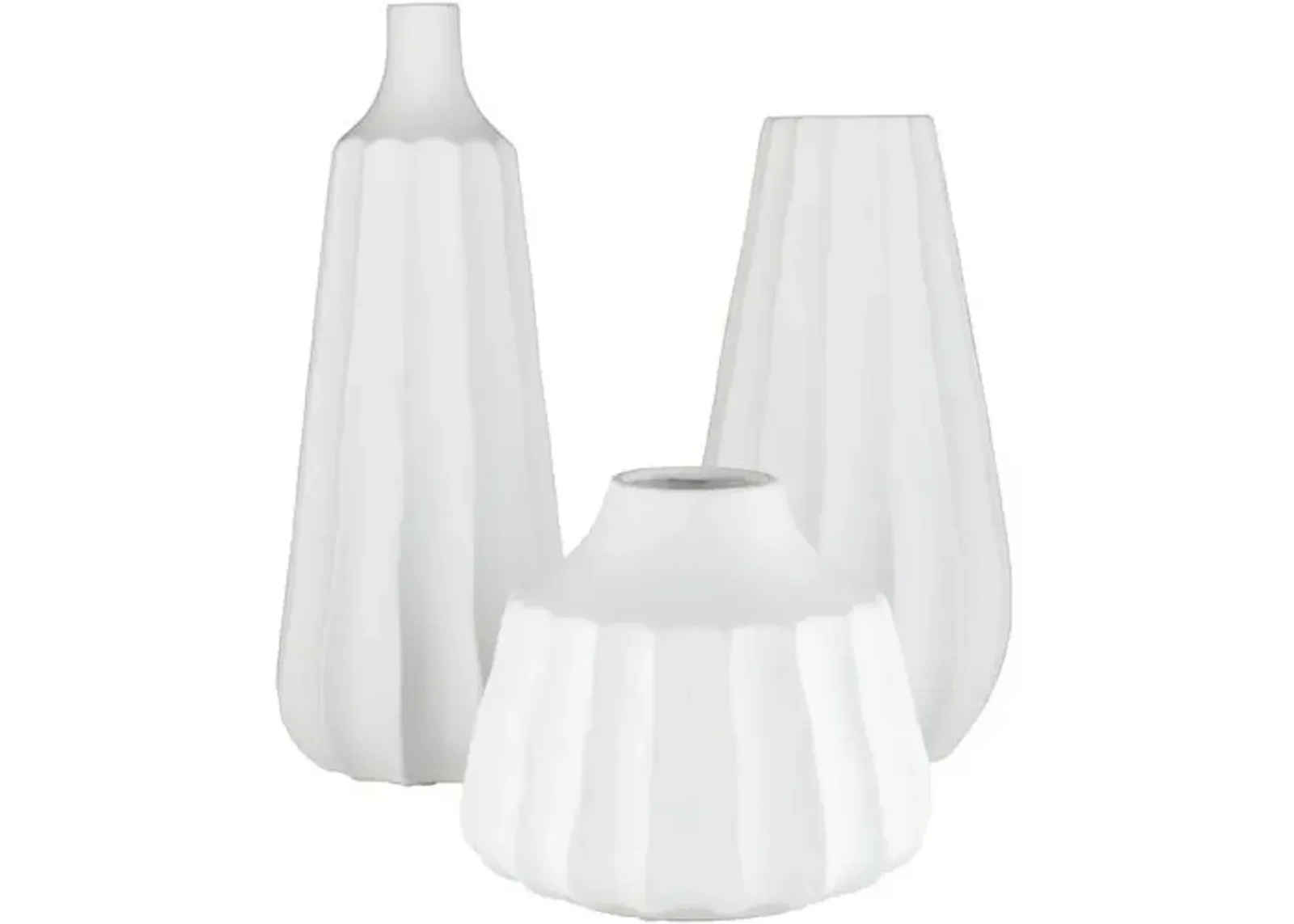 Set of 3 Xavior Vase - White