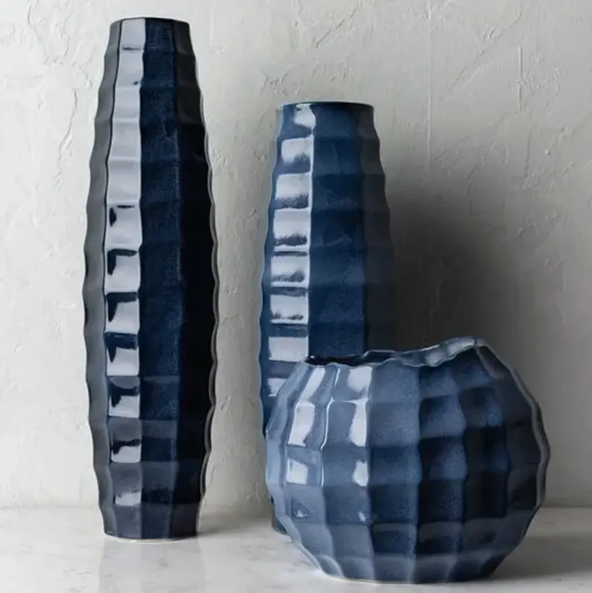 Set of 3 Anthony Vase - Blue