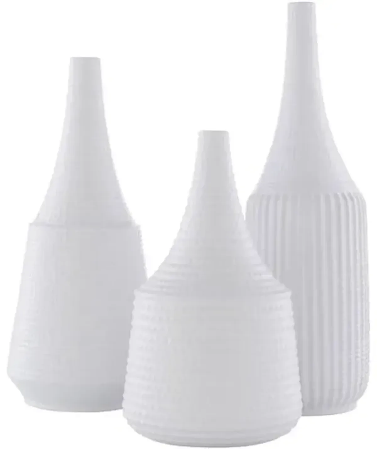 Set of 3 Acorn Vase - White