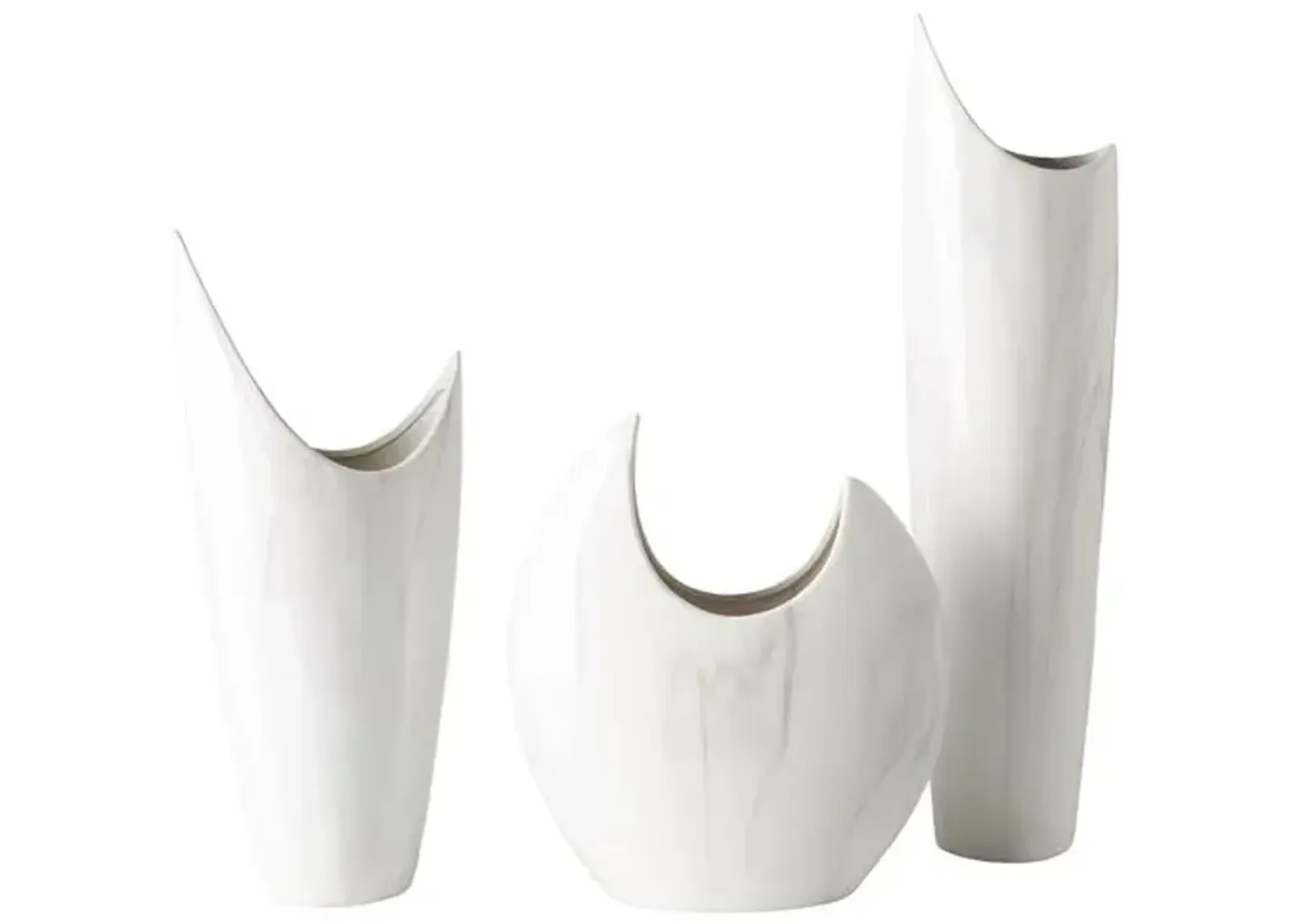 Set of 3 Manuel Vase - Charcoal/White