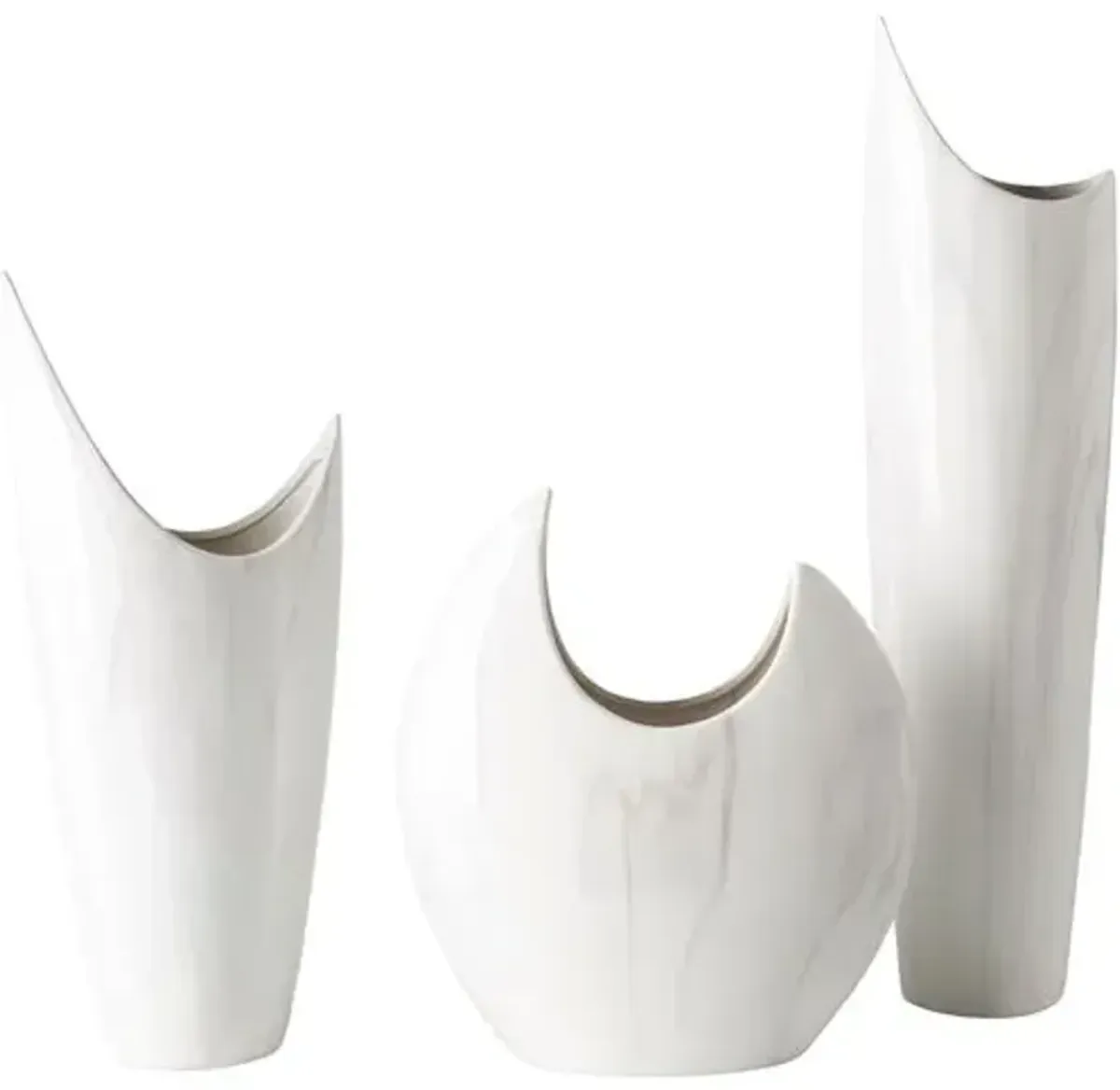 Set of 3 Manuel Vase - Charcoal/White