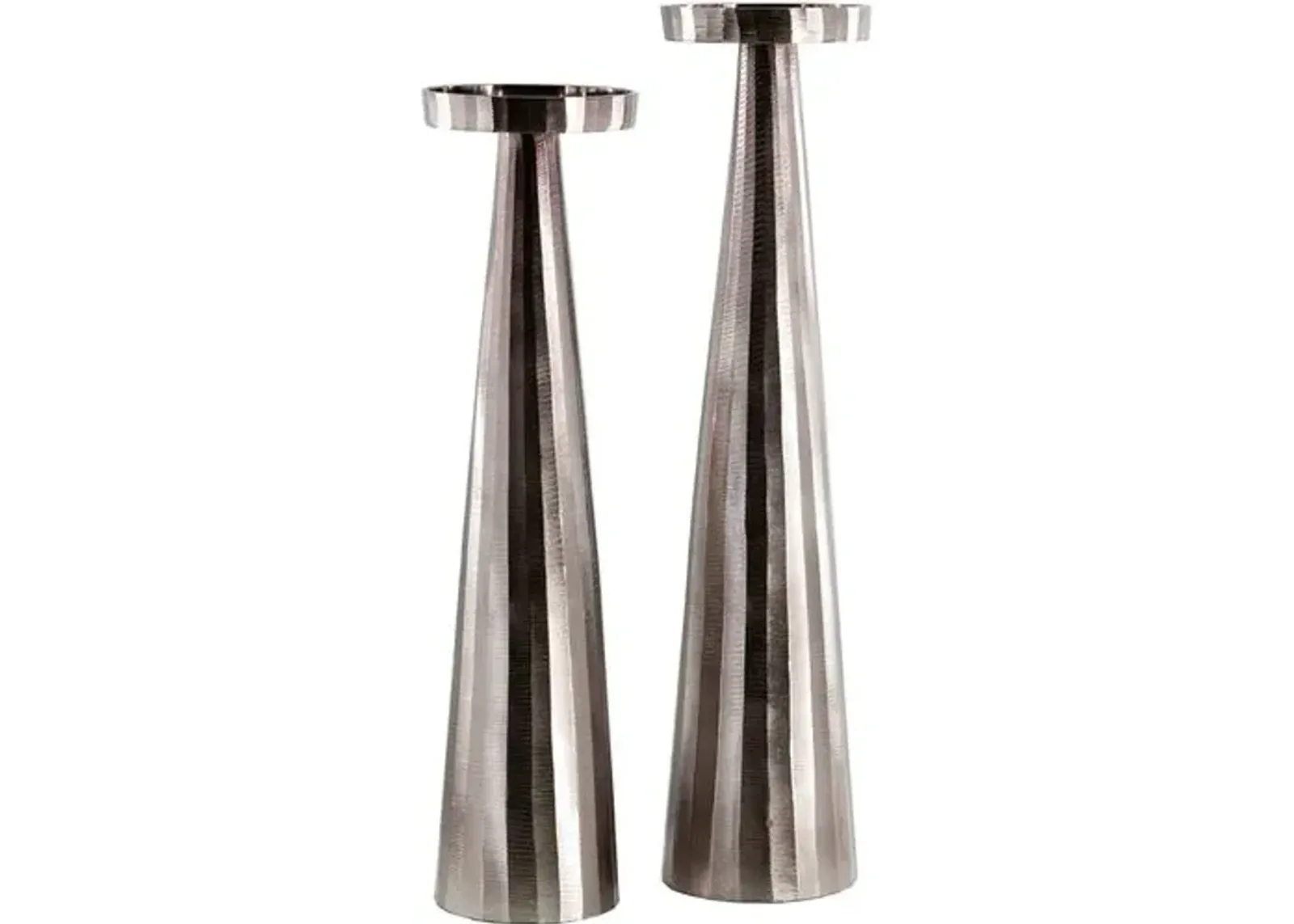 Set of 2 Iago Candleholder - Silver