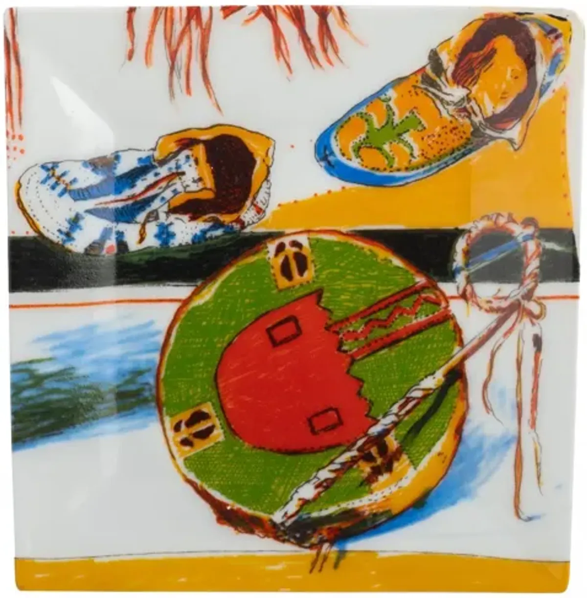 Hermès Danse Porcelaine Square Plate