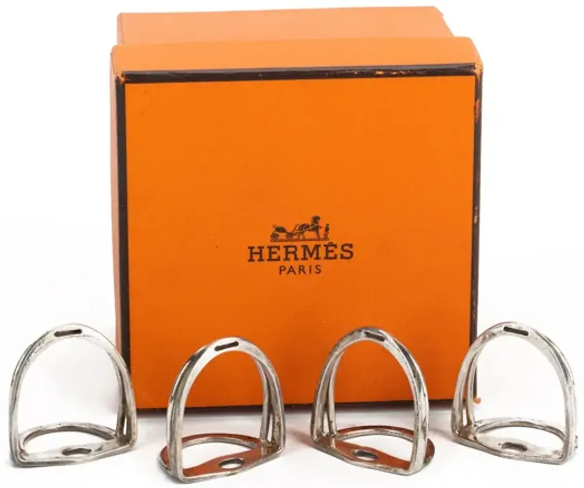 Hermès 4 Sterling Silver Place Holders - Vintage Lux