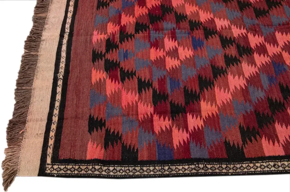 Kilim Handmade Red Wool Runner - Apadana