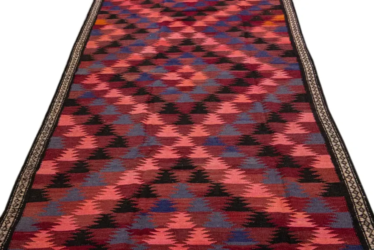 Kilim Handmade Red Wool Runner - Apadana