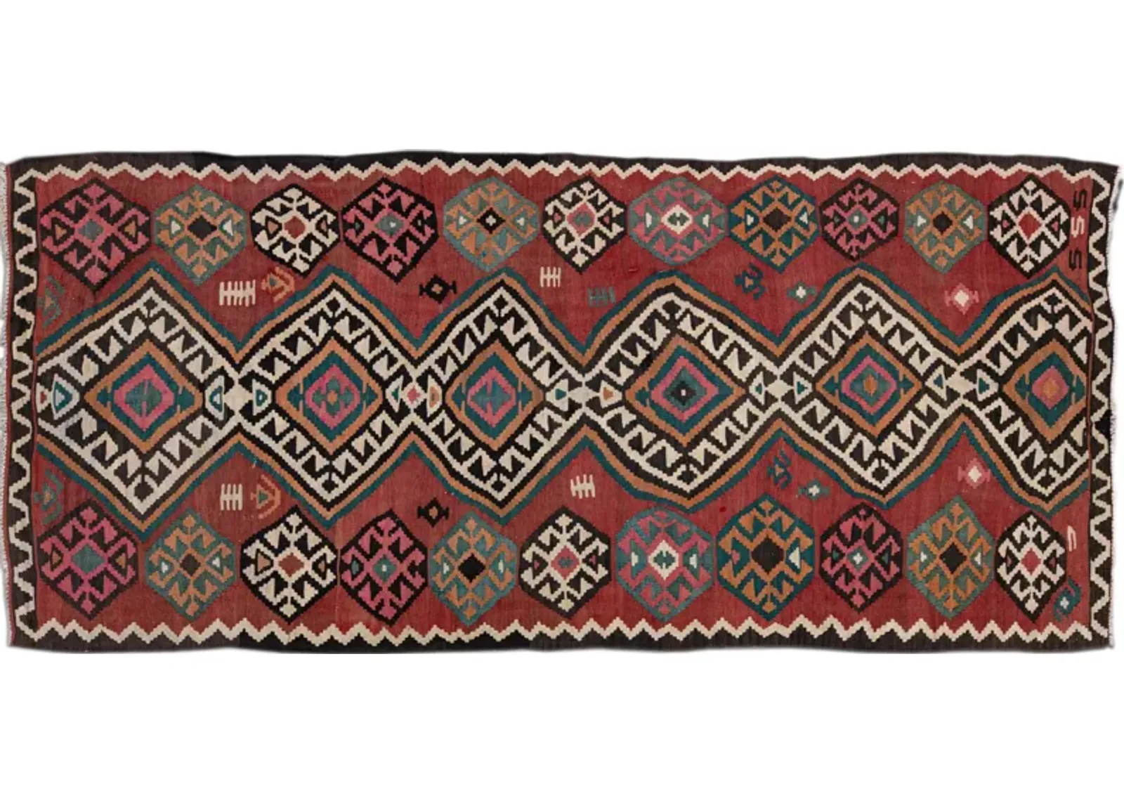 Kilim Handmade Red Wool Runner - Apadana