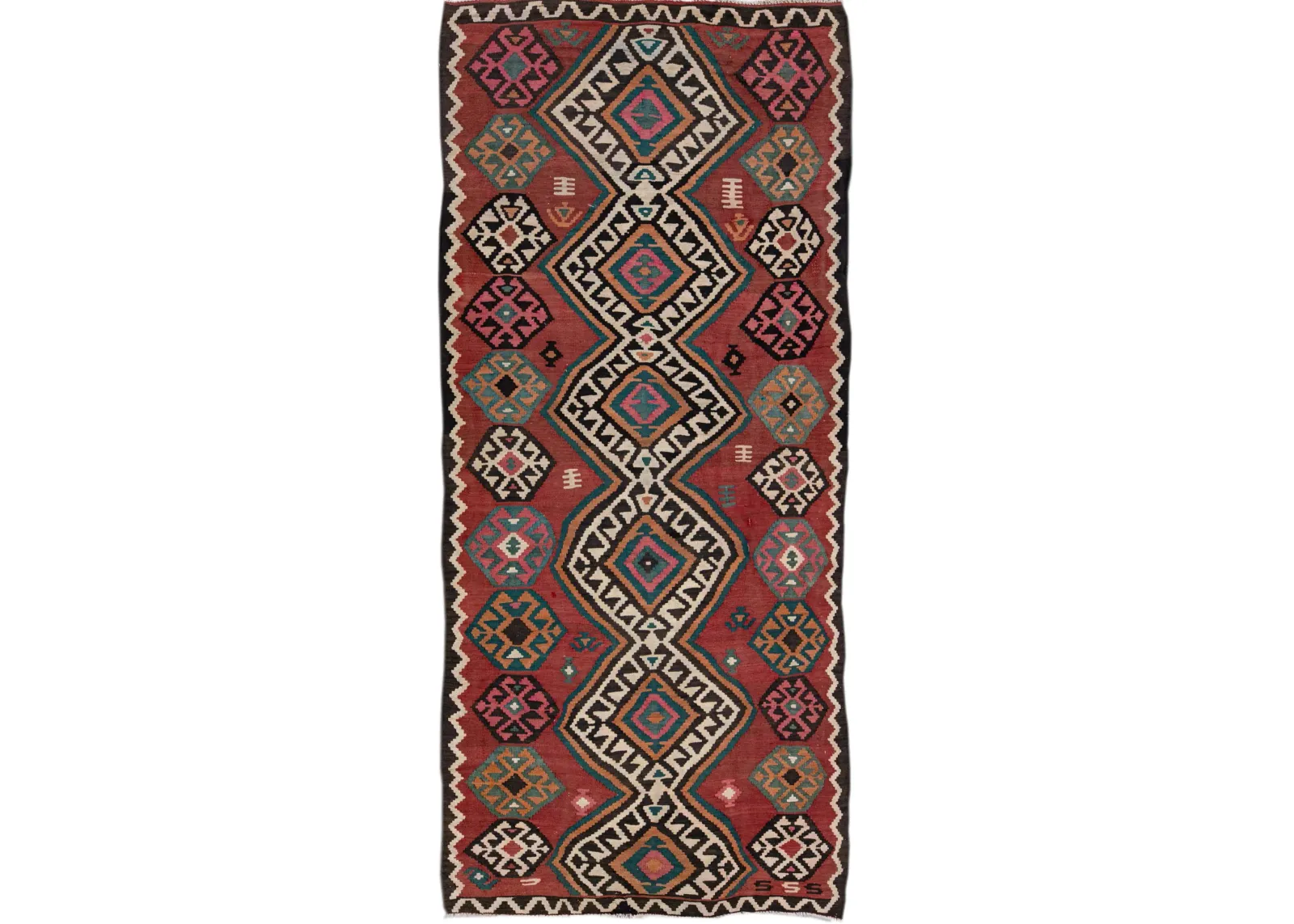 Kilim Handmade Red Wool Runner - Apadana