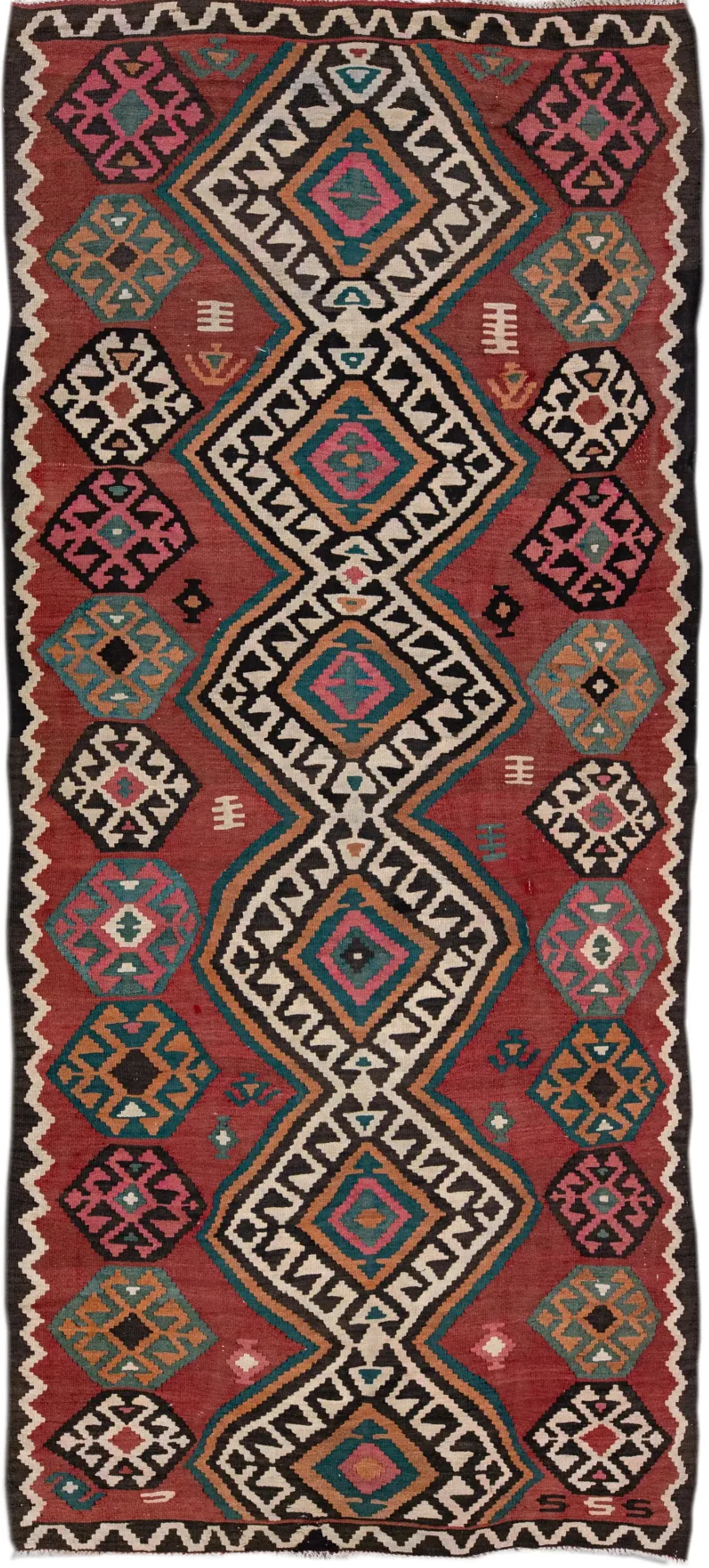 Kilim Handmade Red Wool Runner - Apadana