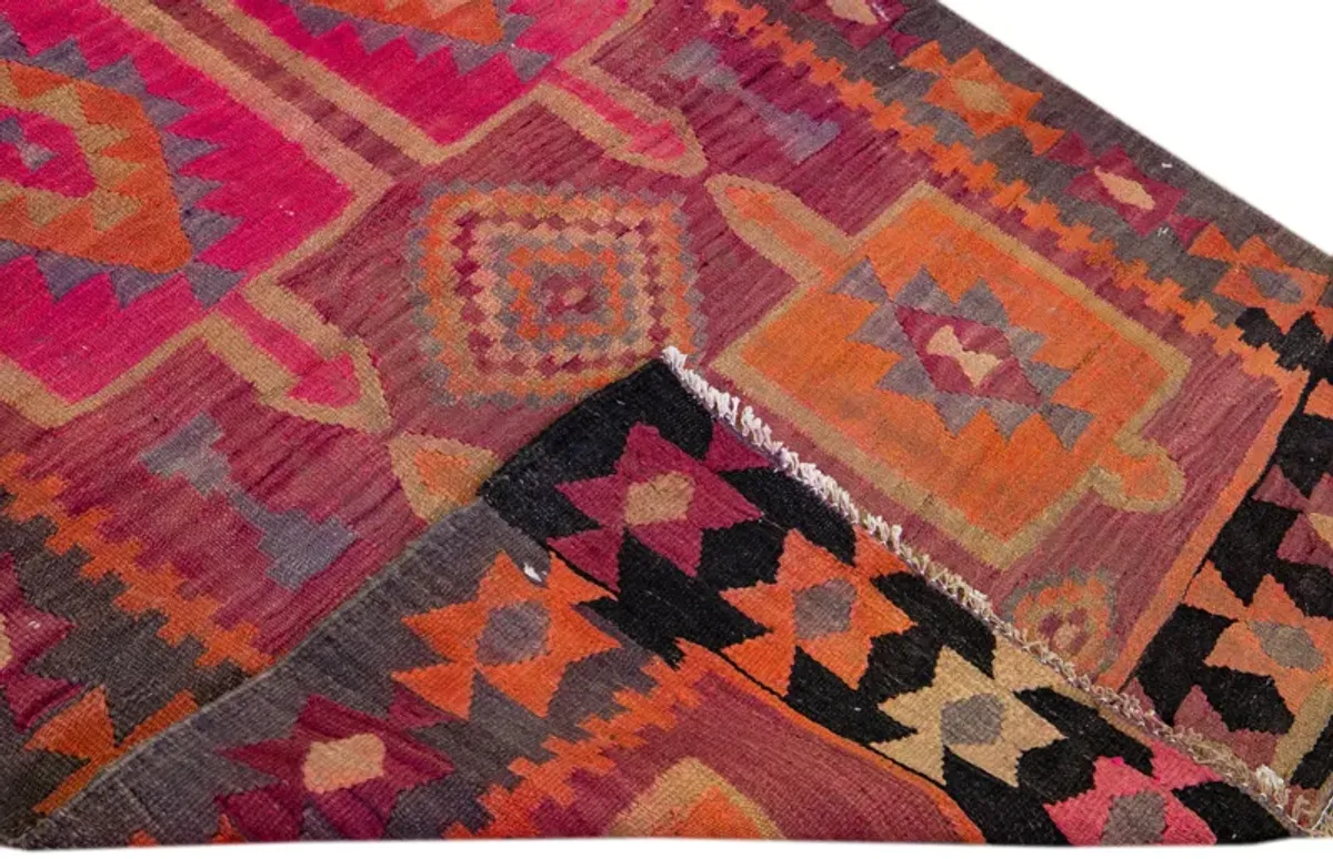 Pink Kilim Handmade Wool Runner - Apadana