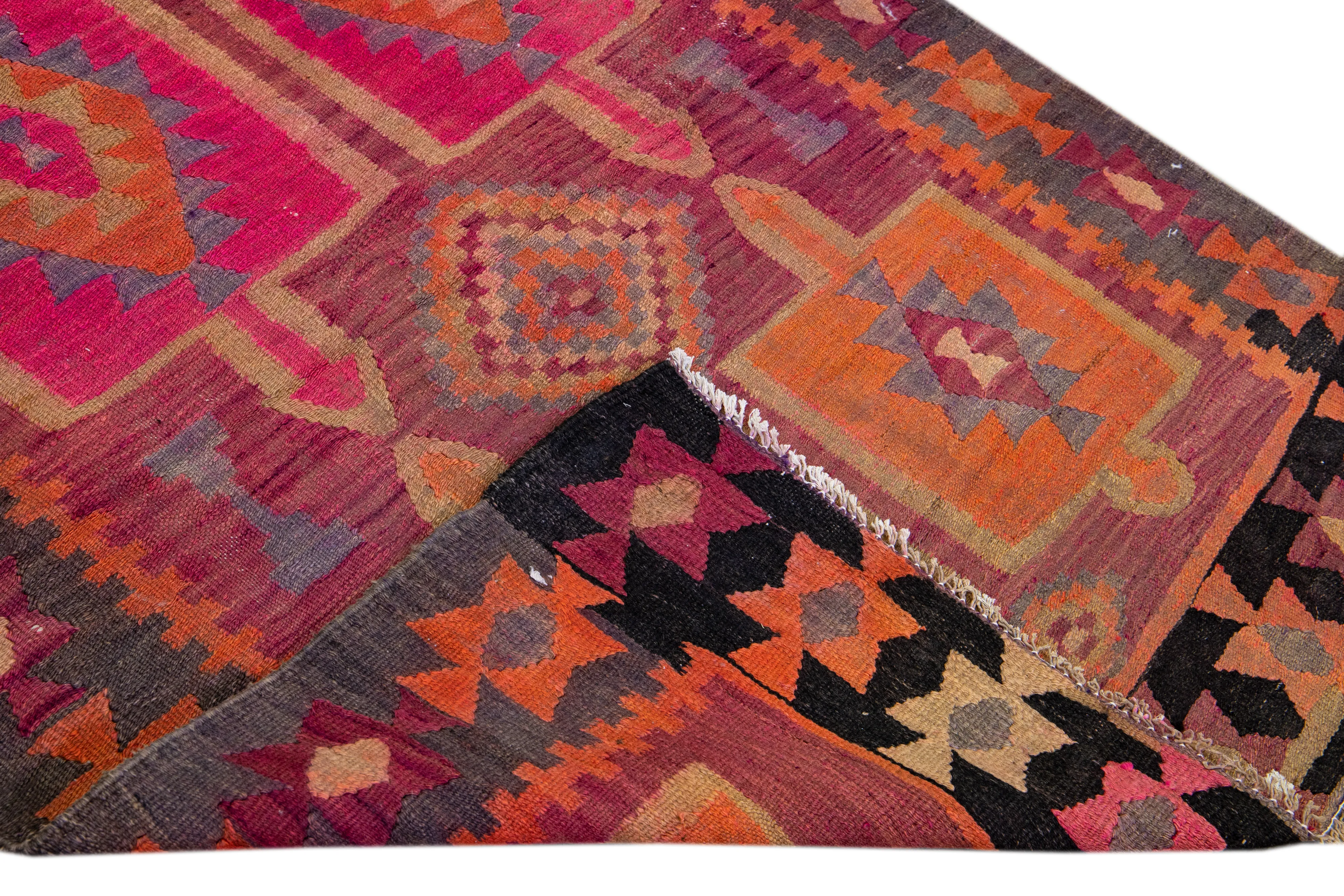 Pink Kilim Handmade Wool Runner - Apadana