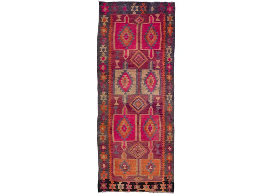 Pink Kilim Handmade Wool Runner - Apadana