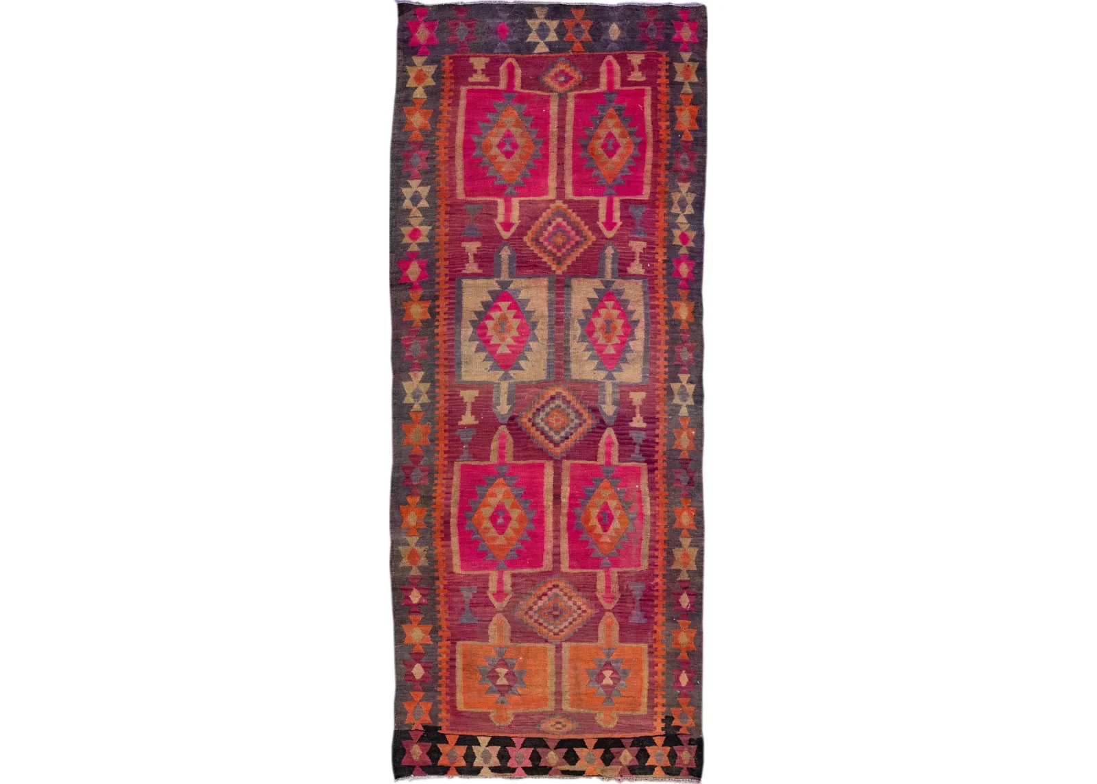 Pink Kilim Handmade Wool Runner - Apadana