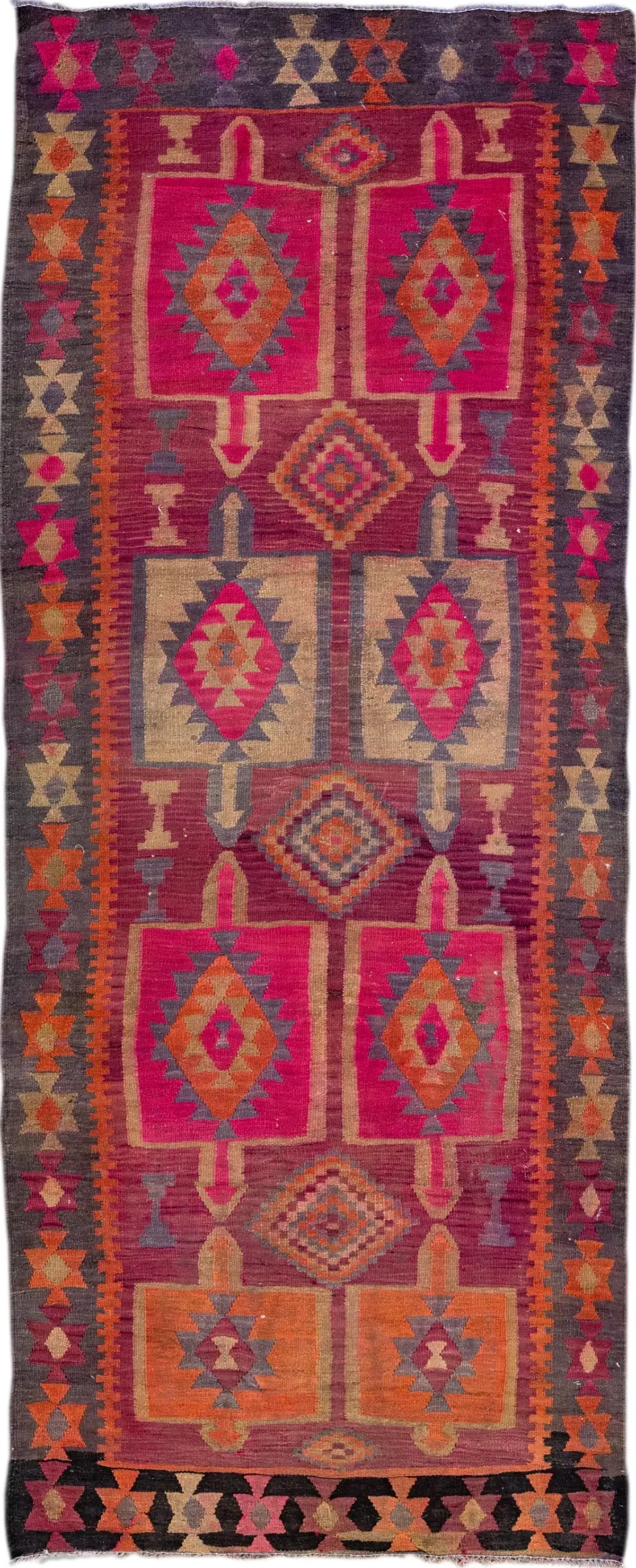 Pink Kilim Handmade Wool Runner - Apadana