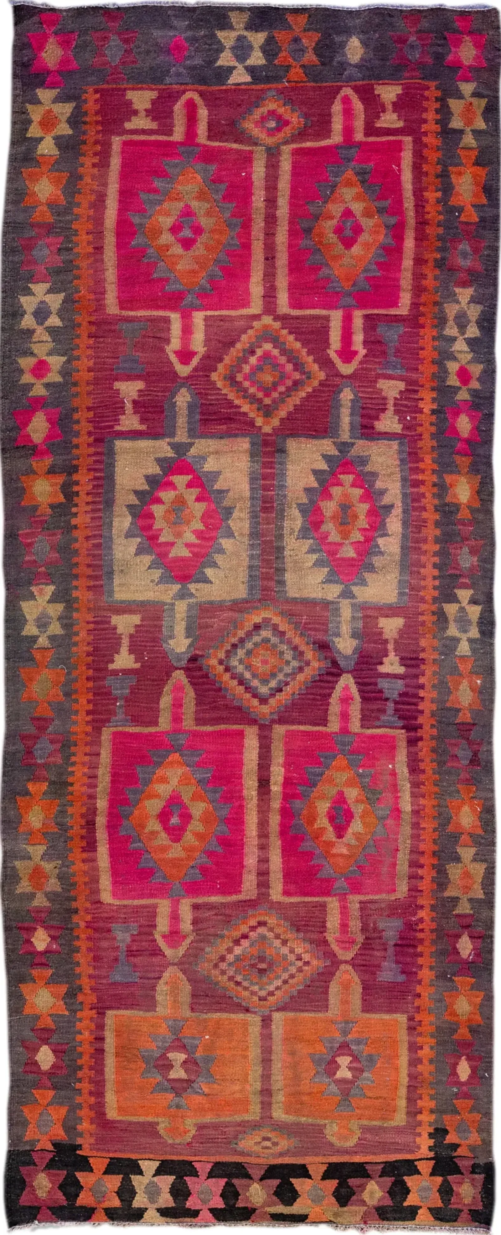 Pink Kilim Handmade Wool Runner - Apadana