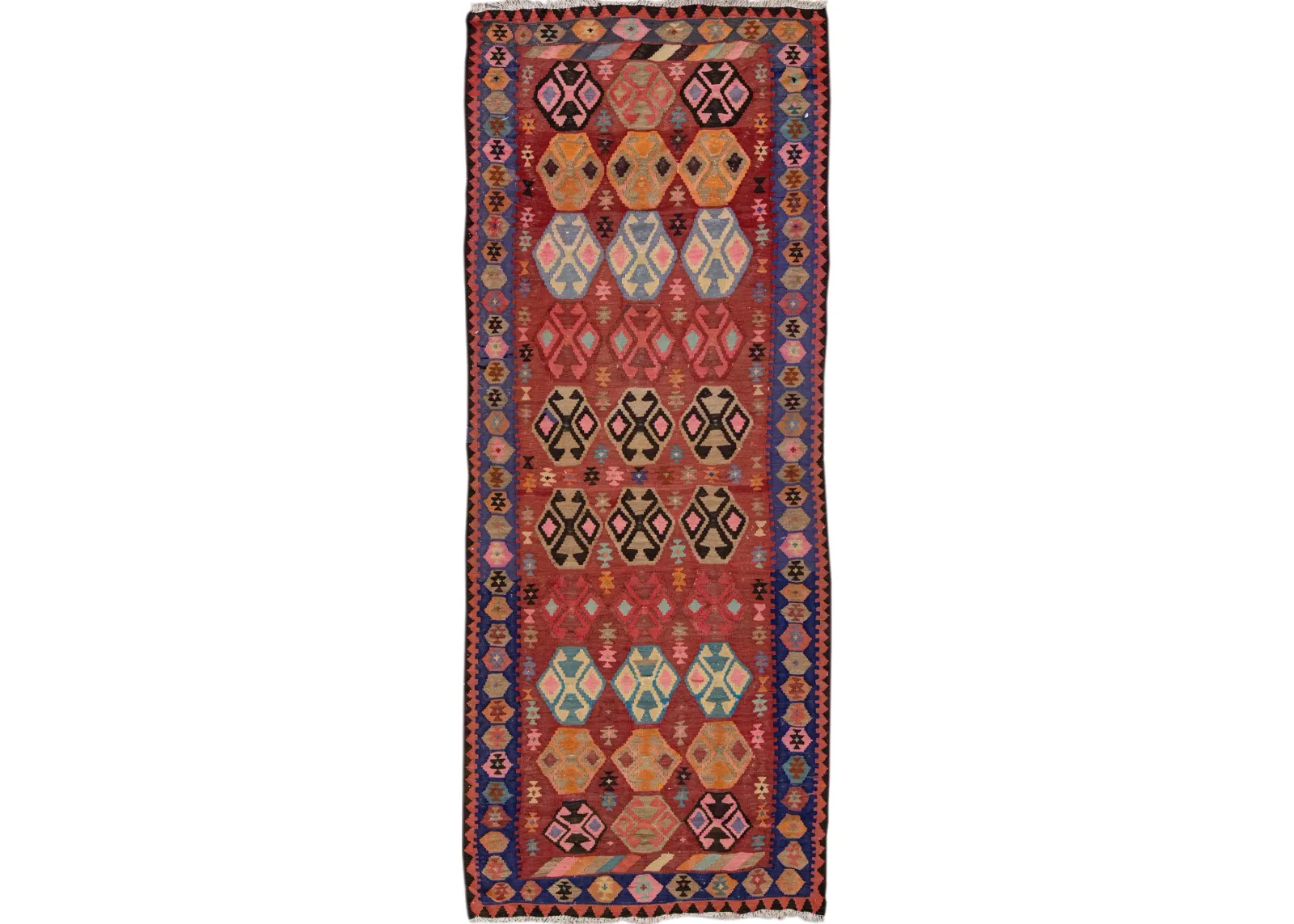 Kilim Handmade Red Wool Runner - Apadana