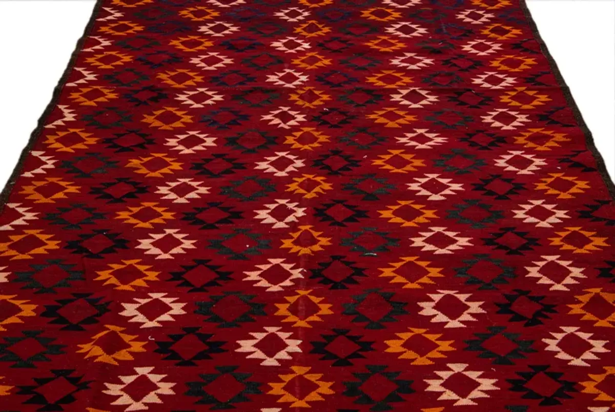 Kilim Handmade Red Wool Runner - Apadana