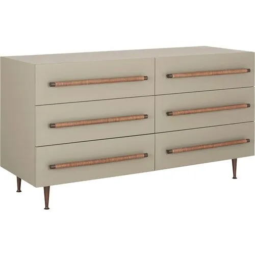 Audrey 6-Drawer Dresser - Taupe - Brownstone Furniture - Beige