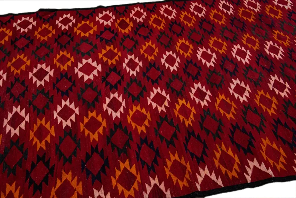 Kilim Handmade Red Wool Runner - Apadana