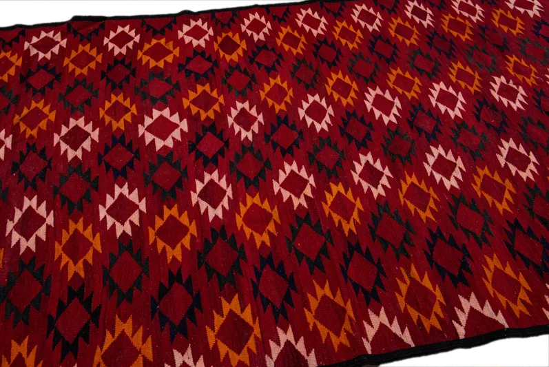 Kilim Handmade Red Wool Runner - Apadana