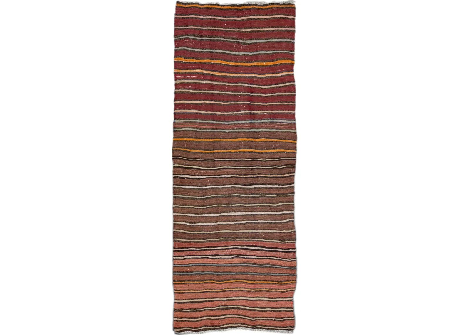 Striped Brown Wool Runner - Apadana