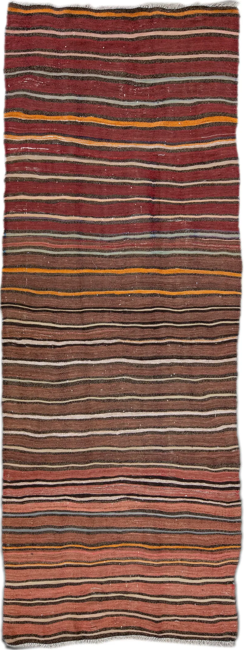 Striped Brown Wool Runner - Apadana