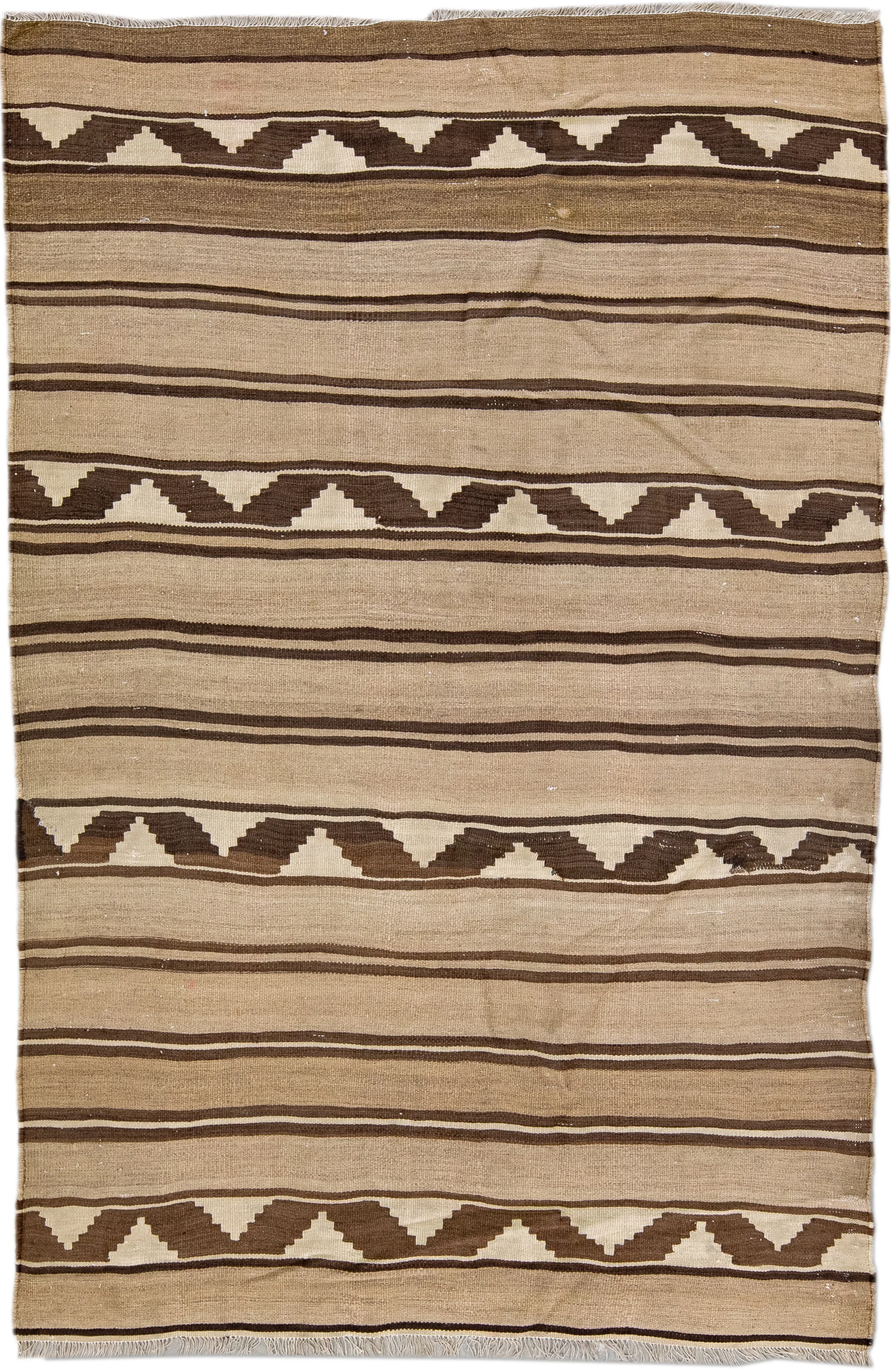 Brown Kilim Handmade Wool Runner - Apadana