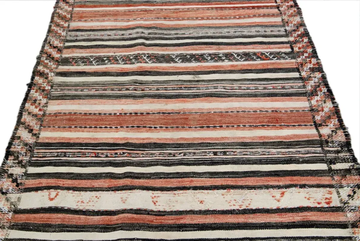 Kilim Orange Wool Runner - Apadana