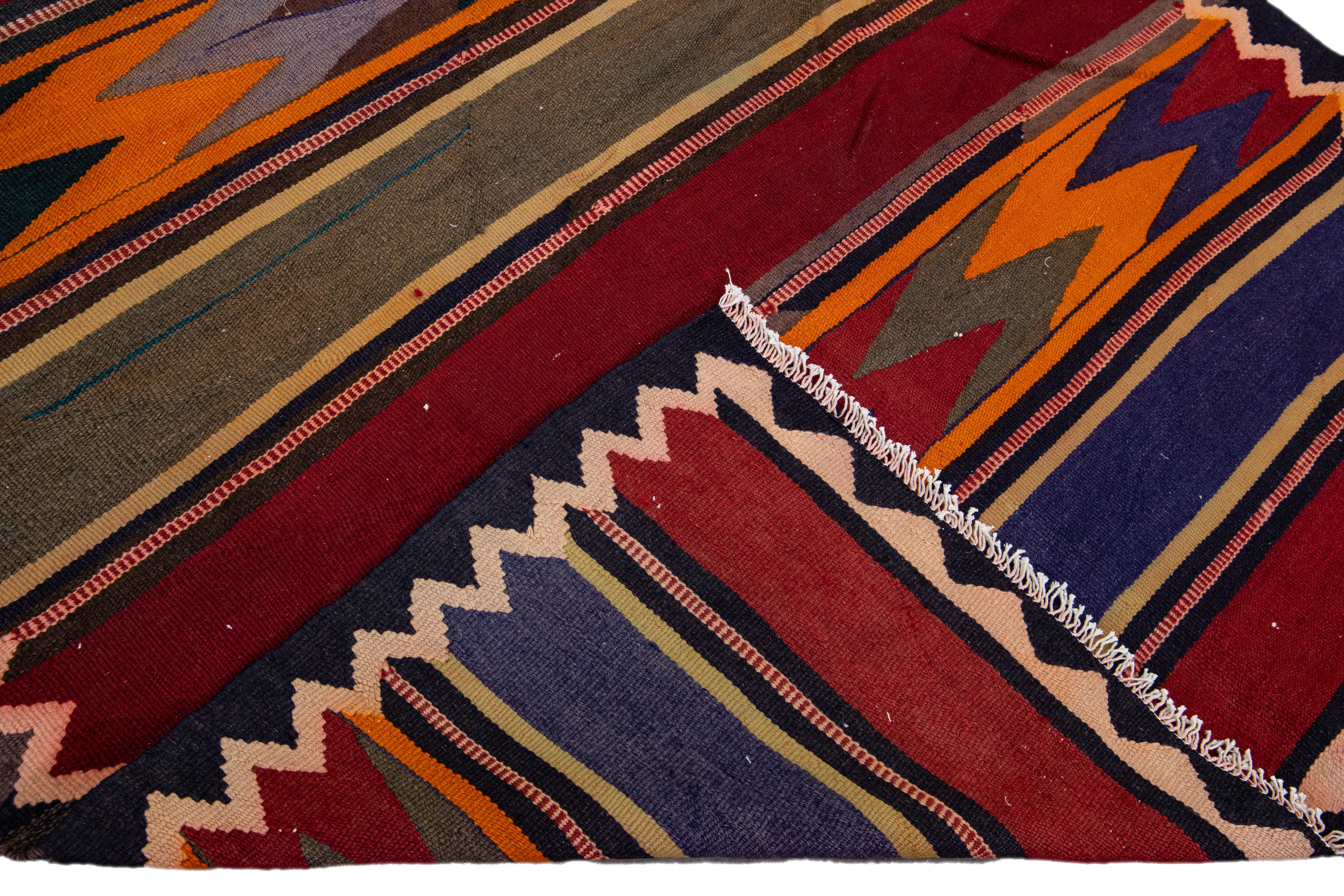 Kilim Handmade Red Wool Runner - Apadana