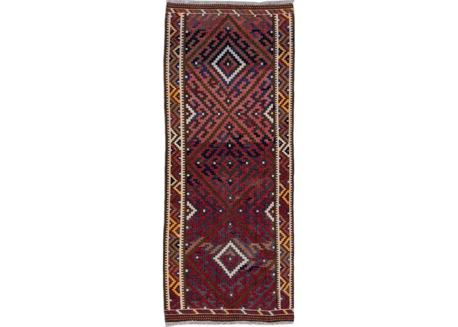 Red Kilim Handmade Wool Runner - Apadana