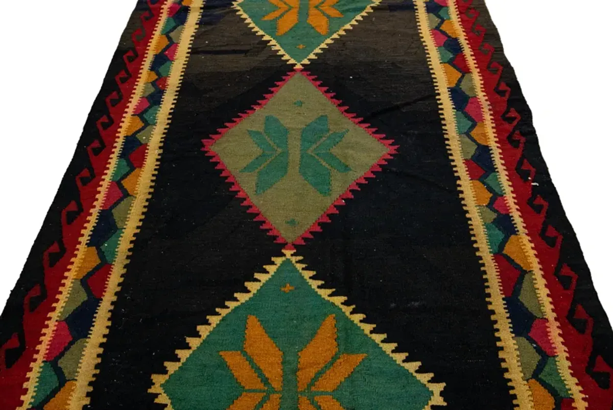 Kilim Handmade Brown Wool Runner - Apadana