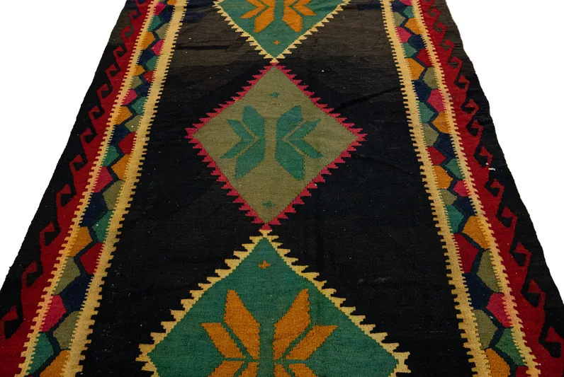 Kilim Handmade Brown Wool Runner - Apadana