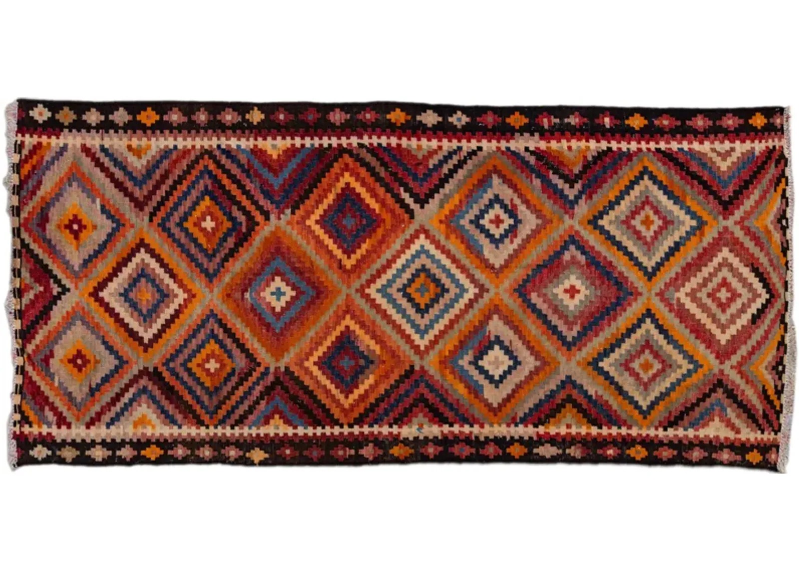 Kilim Orange Tribal Wool Runner - Apadana