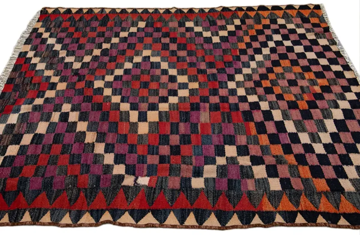 Vintage Kilim Tribal Wool Rug - Apadana - Purple - Purple