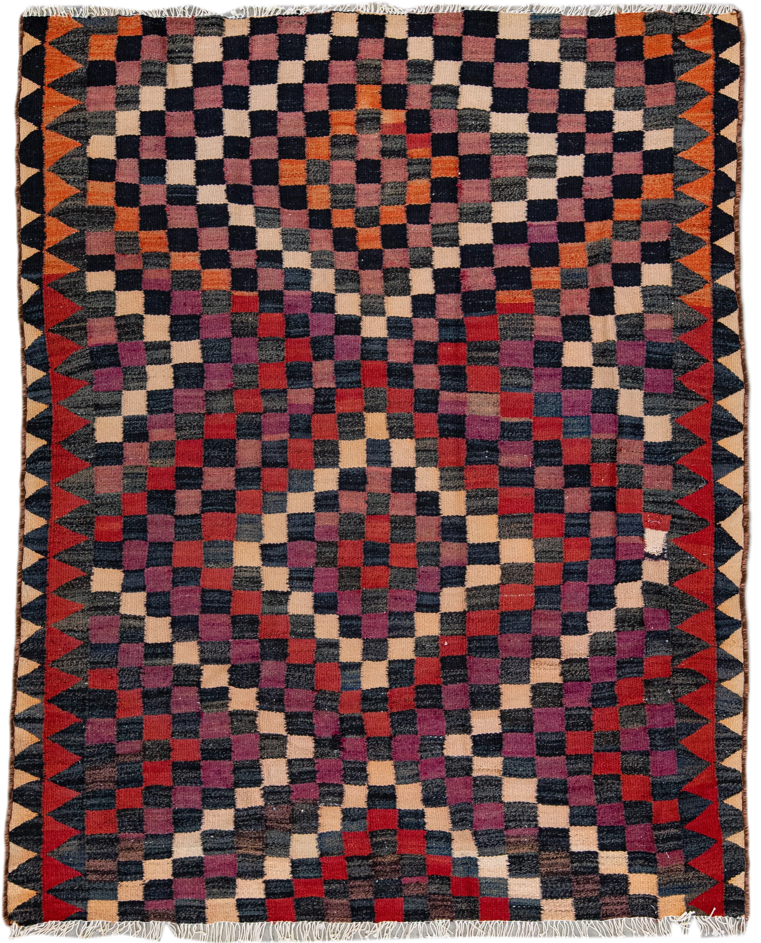 Vintage Kilim Tribal Wool Rug - Apadana - Purple - Purple