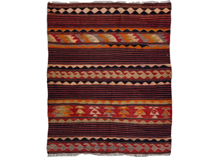 Red Kilim Handmade Wool Rug - Apadana - Red