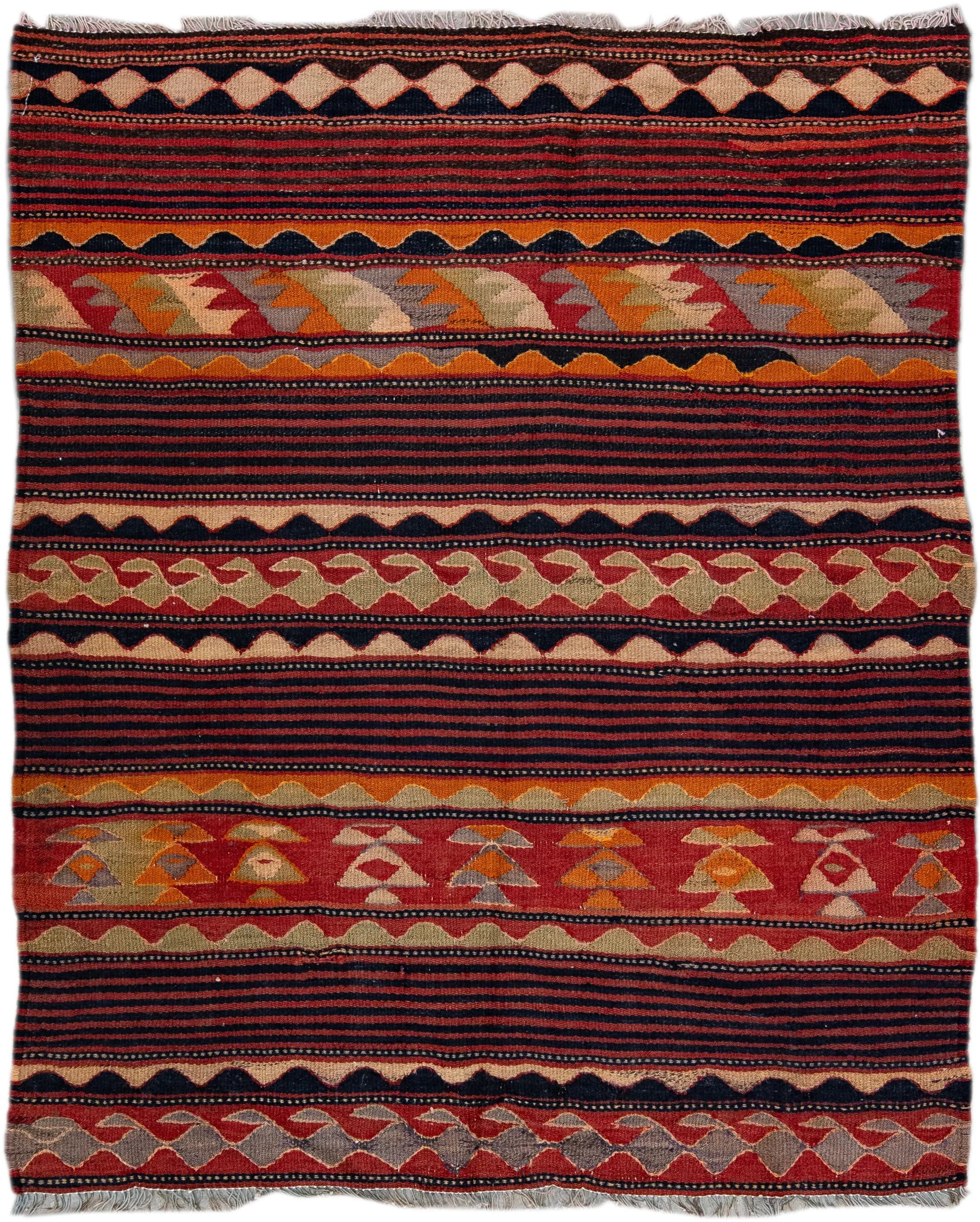 Red Kilim Handmade Wool Rug - Apadana - Red