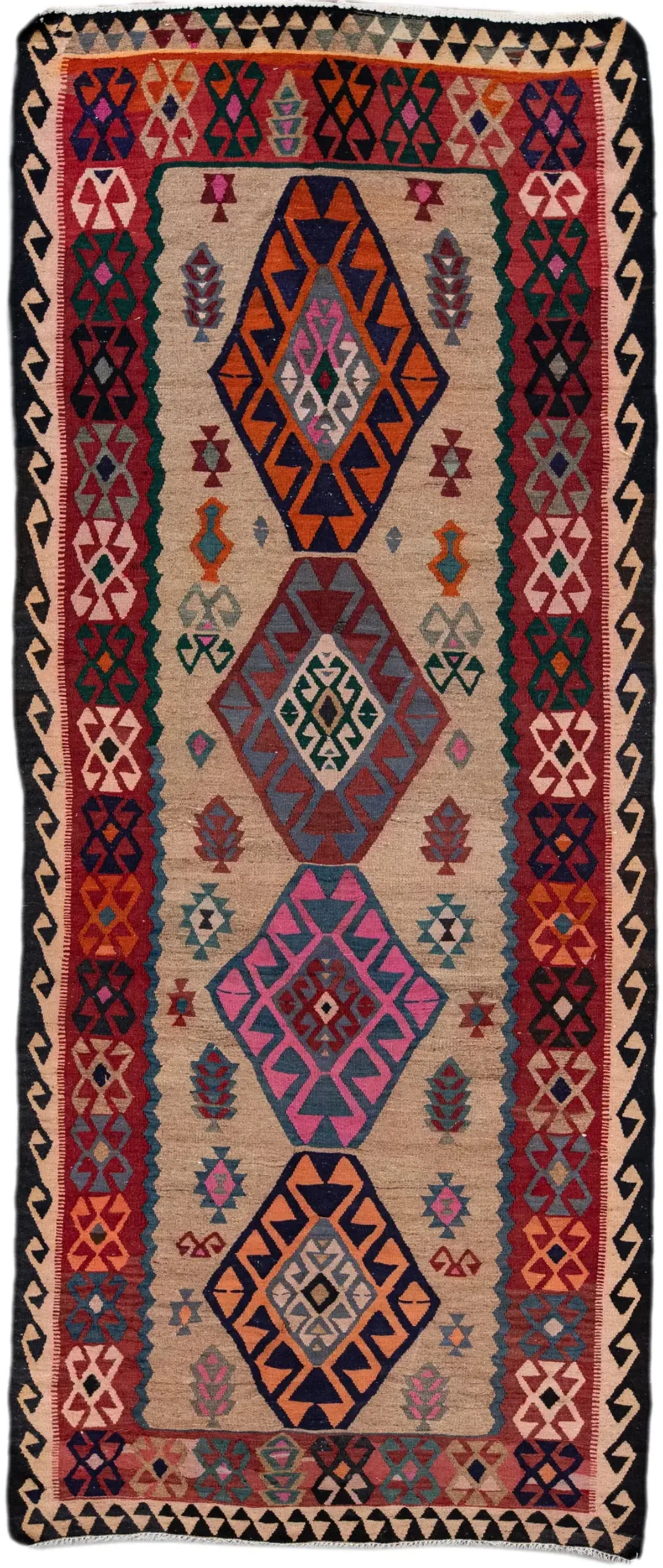 Kilim Brown Tribal Wool Runner - Apadana