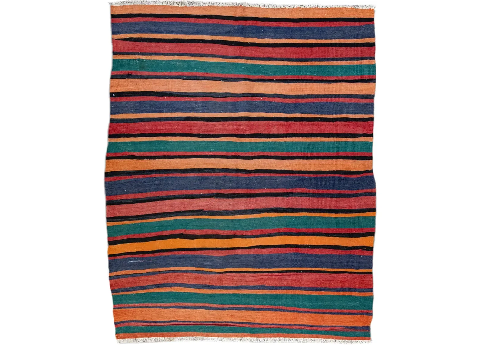 Kilim Striped Wool Rug - Apadana - Yellow - Yellow